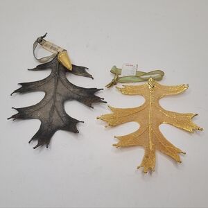 Black Oak Leaves with Acorn Vintage Sam Flax Decor Ornaments NWT NOS